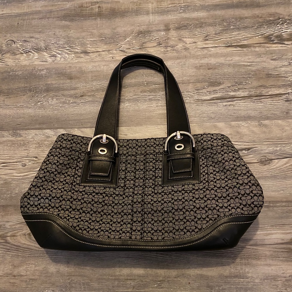 Black and Grey Coach purse
